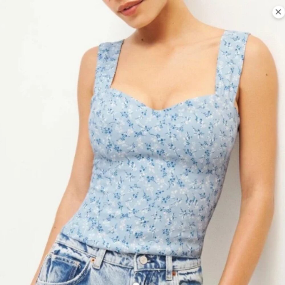 Reformation - Hester Top - Light Blue